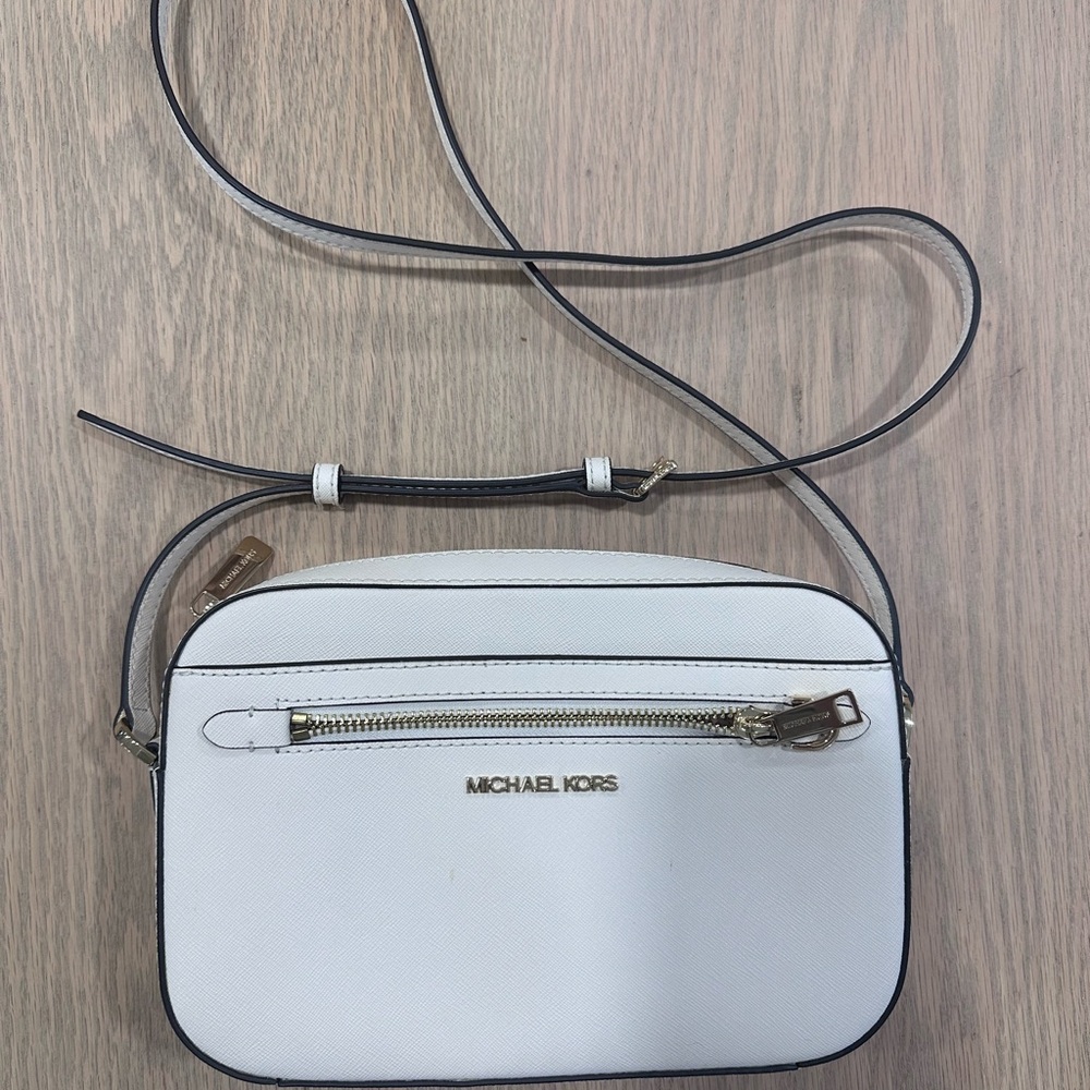 Michael Kors White and Black Crossbody Bag
